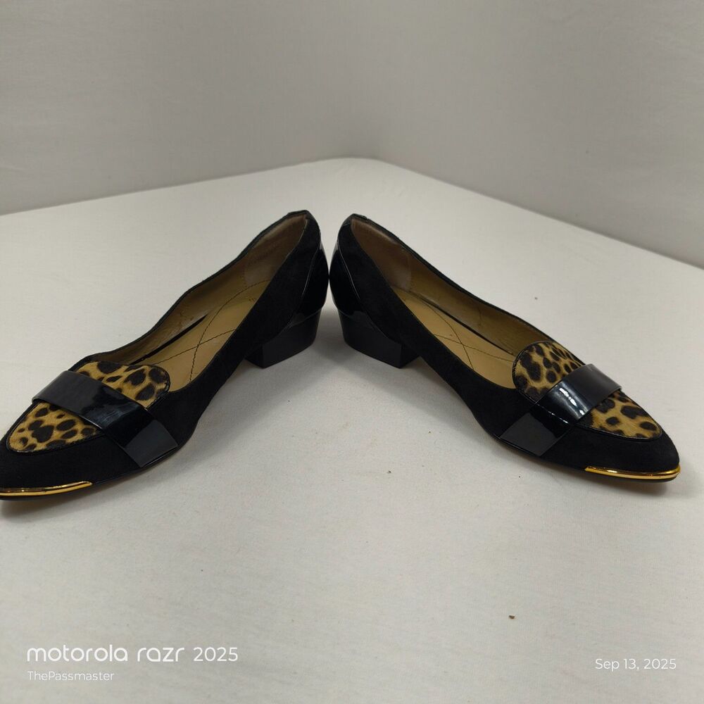 Women's ISOLA Pumps Leopard Print Slip-On Heels US Size 8.5 - Picture 6 of 13